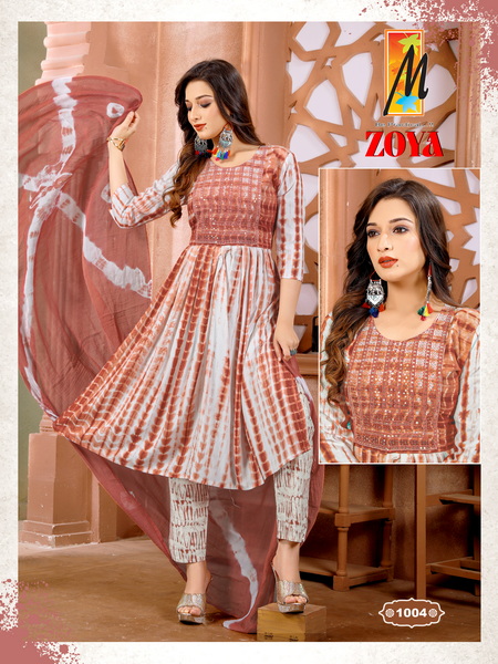 Master Zoya Reyon Designer Kurti Bottom With DupattaCollection